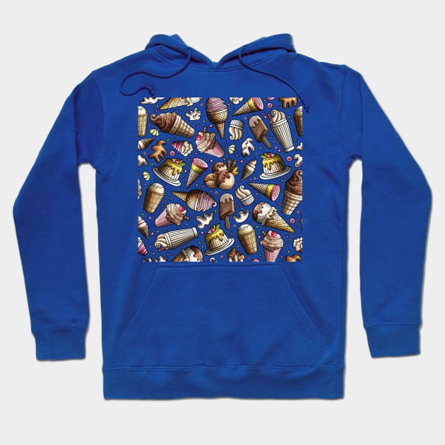 Cartoon Hand-drawn Dessert Pattern Hoodie by Patternos